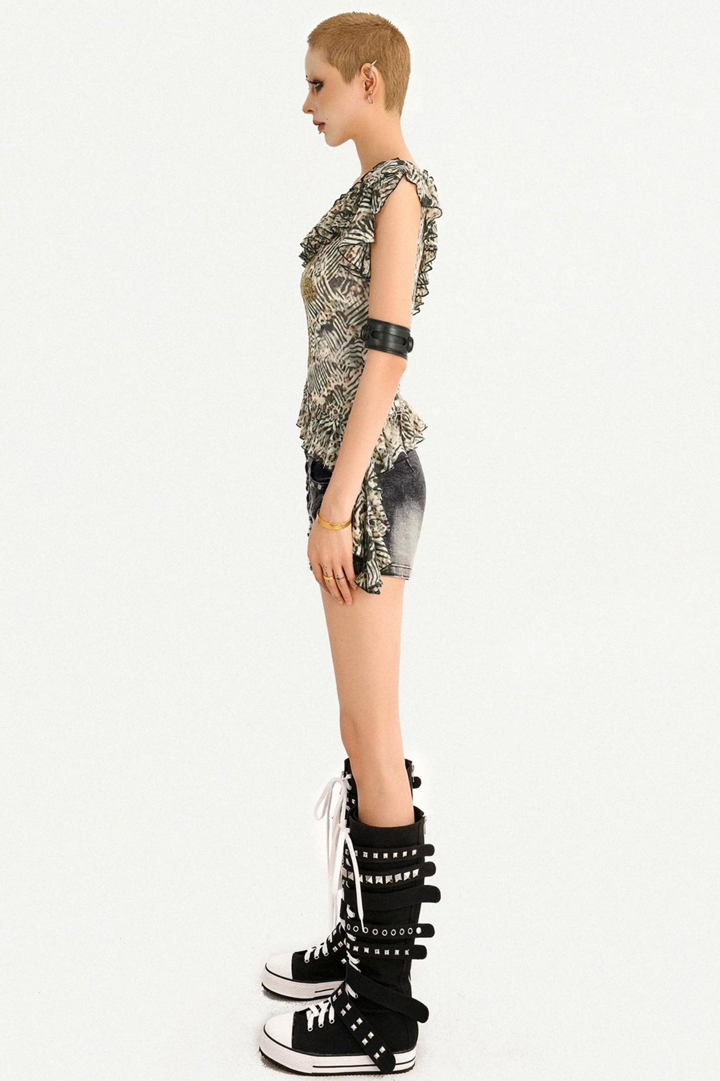Retro Leopard Ruffle Vest