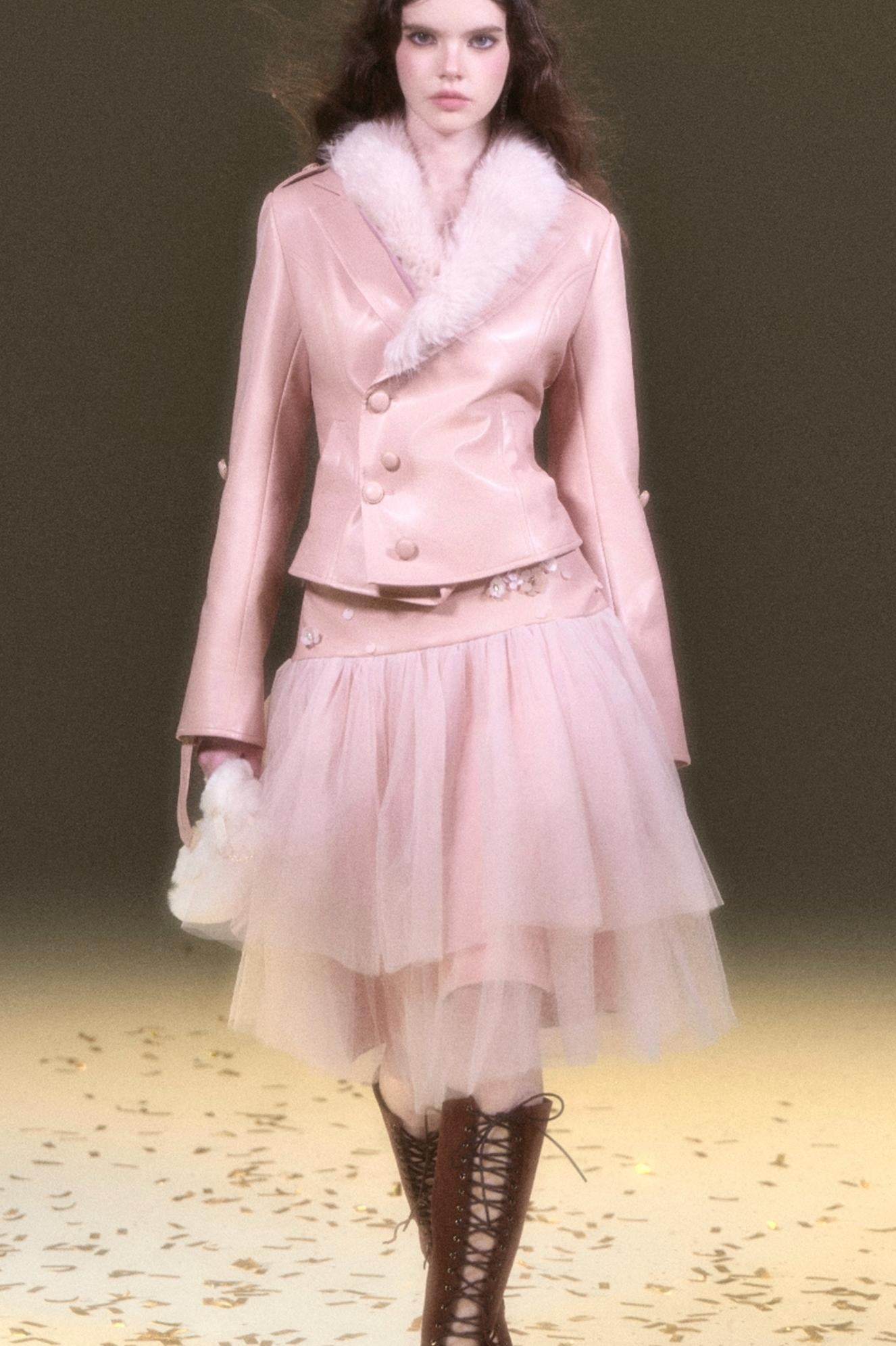 Pink Leather Jacket Set-Up