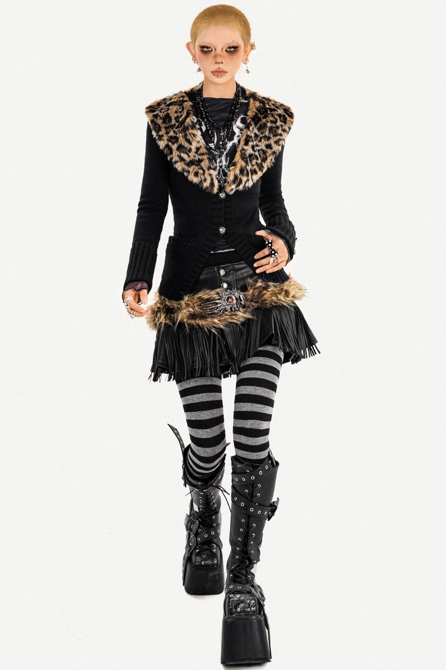 Leopard Print Knit Cardigan