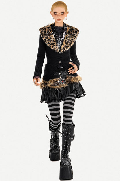 Leopard Print Knit Cardigan