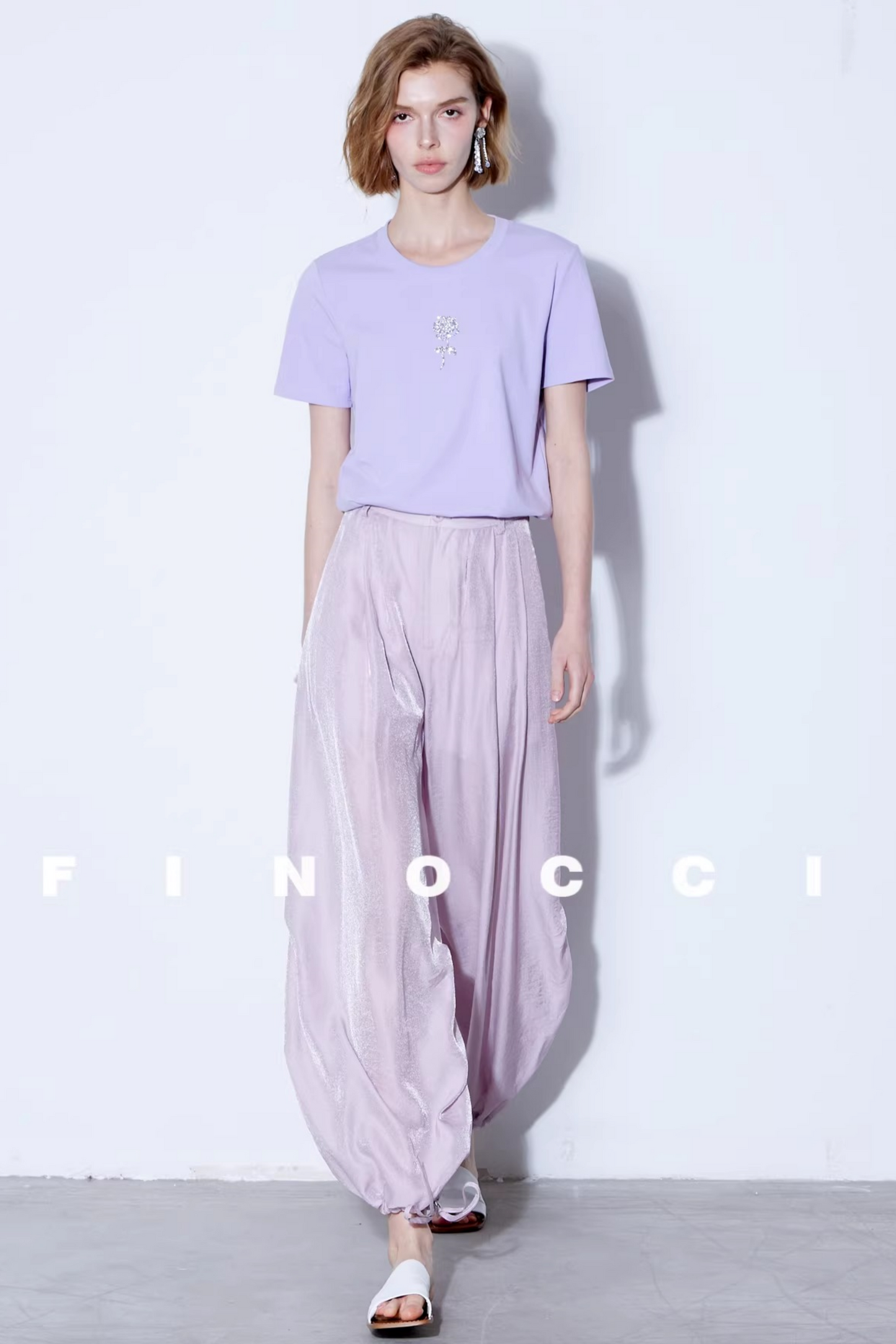 Mulberry Silk Shimmering Lantern Pants