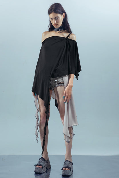 Ruffle Off-Shoulder Tee