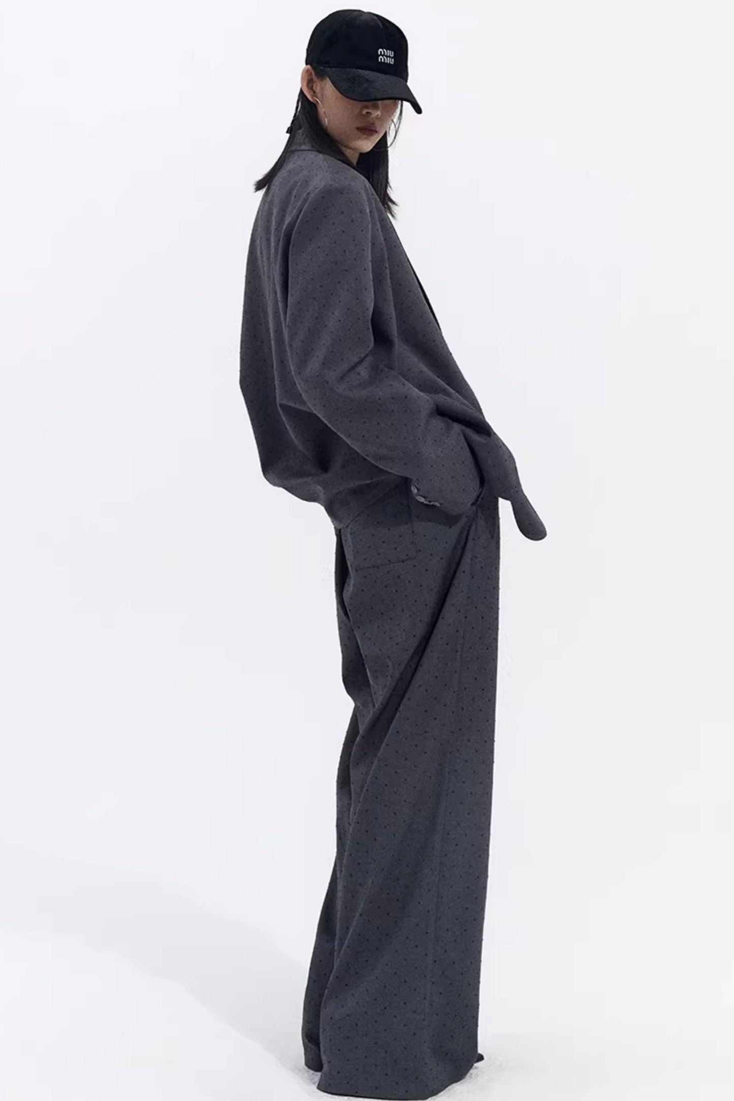 Retro Gray-Red Polka Dot Trousers