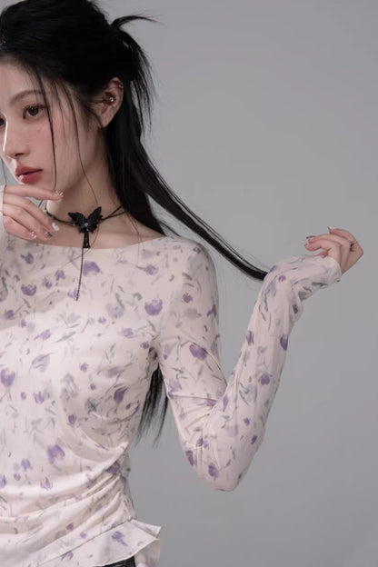 Fluttering Spring Mesh Blouse