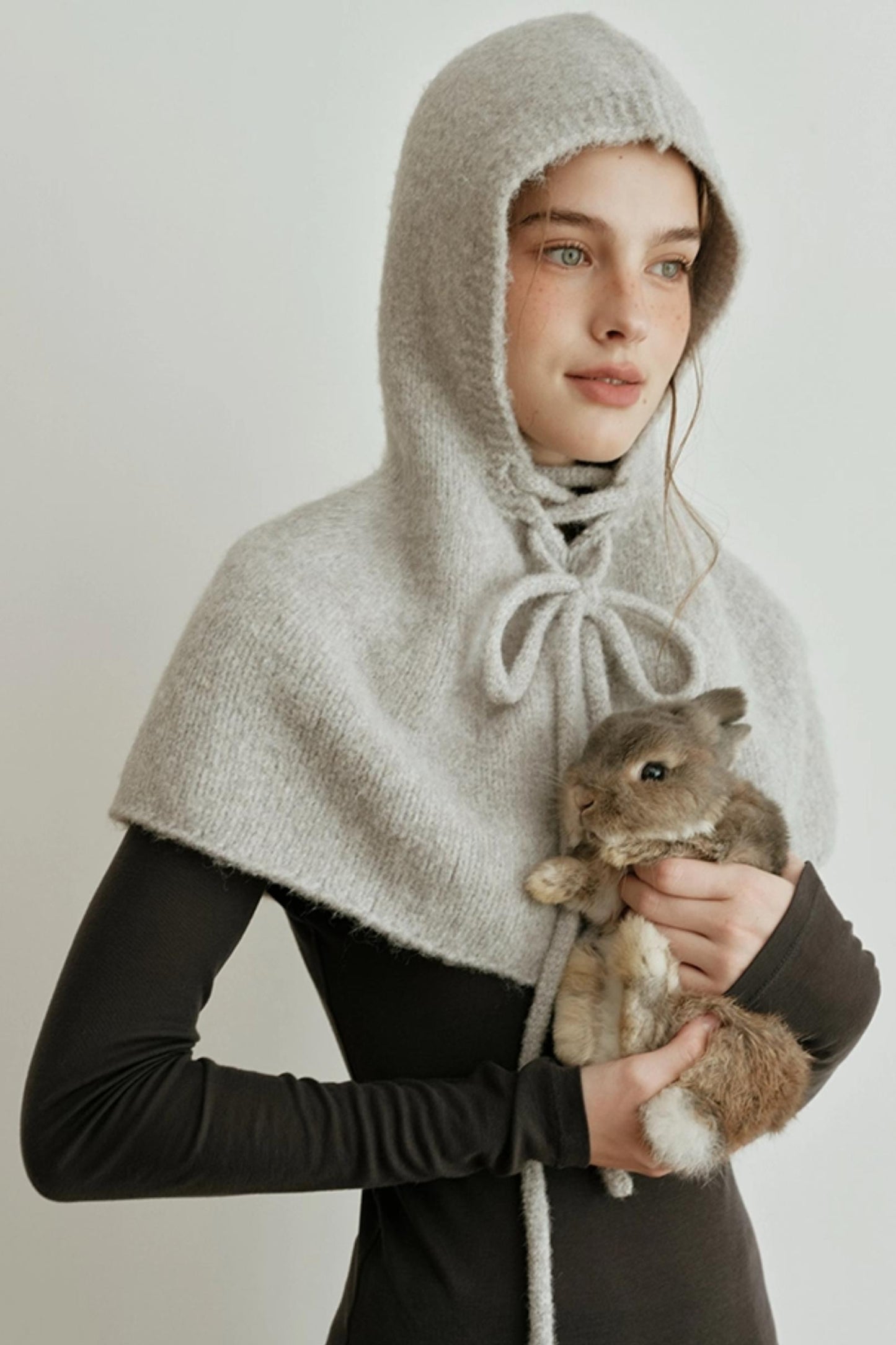 Pearl Gray Knit Cape