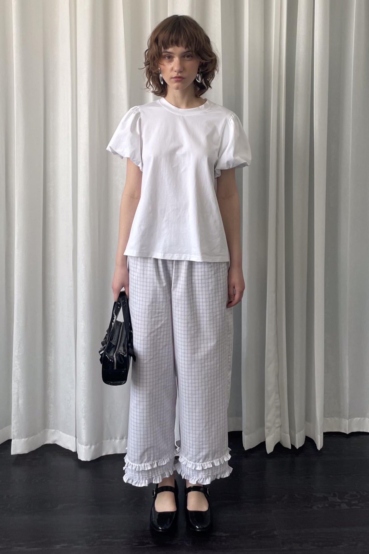 Lace Plaid Loose Fit Pants