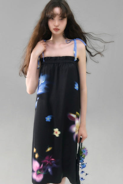 Wild Flower Satin Print Skirt