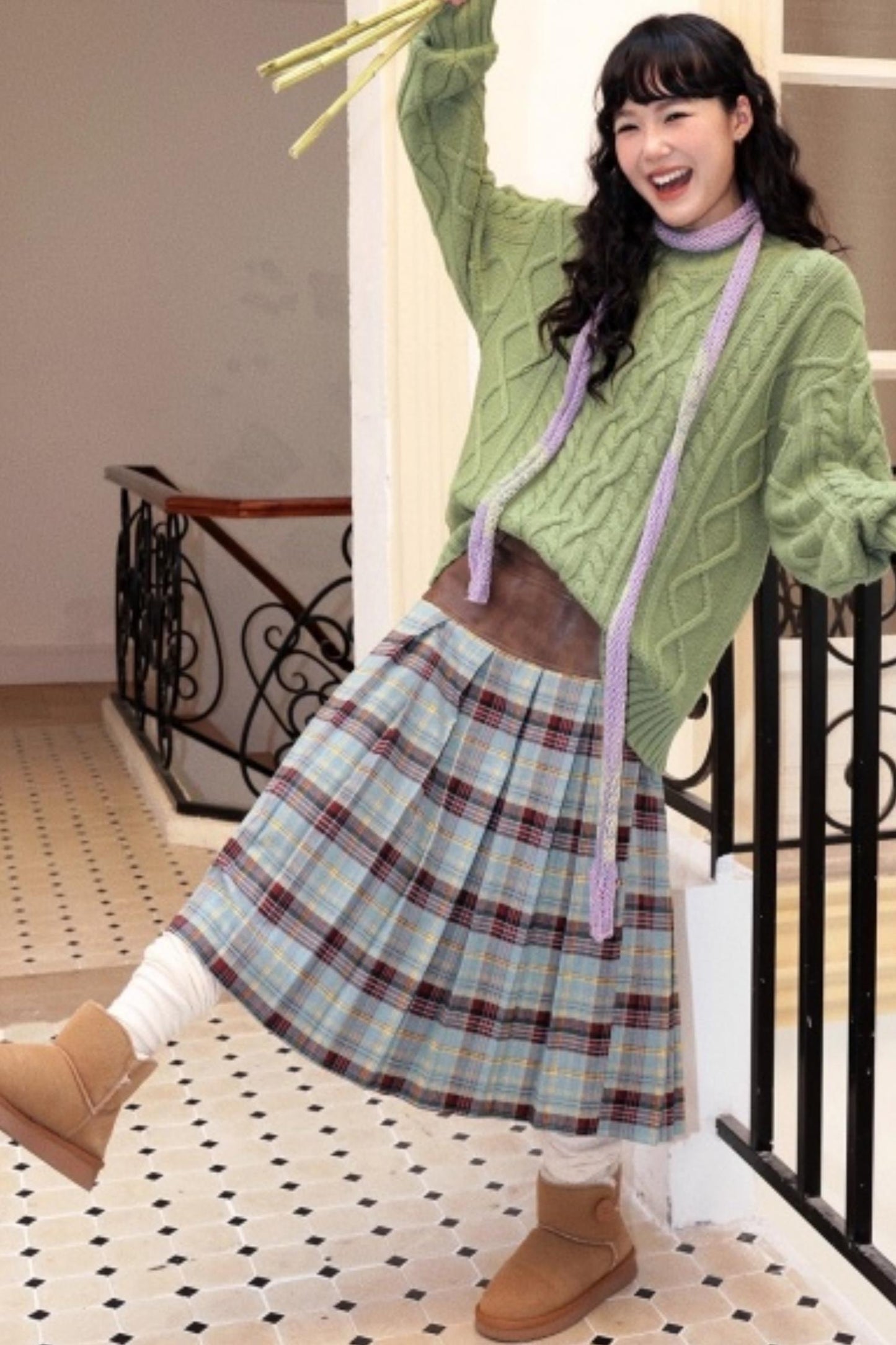 Sheep Wool Cable Knit Sweater