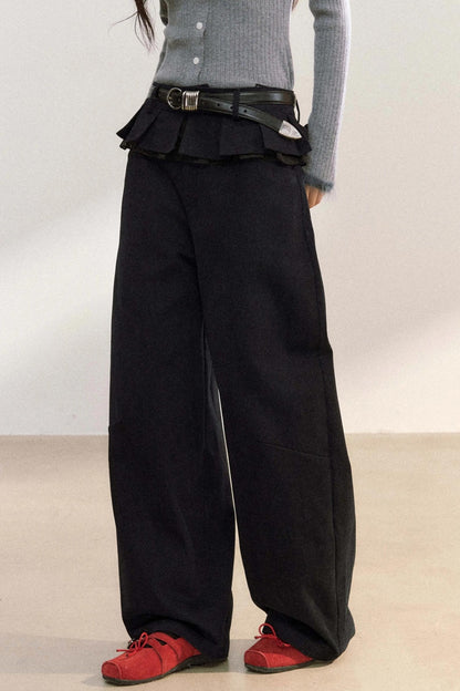 Skirt Curtain High-Waisted Loose Pants