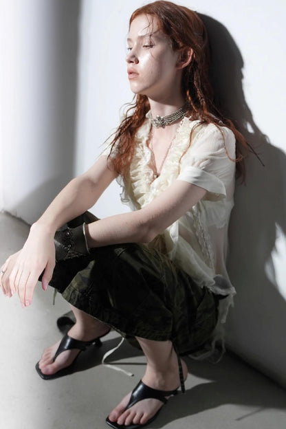 Gauze Ruffle Shirt