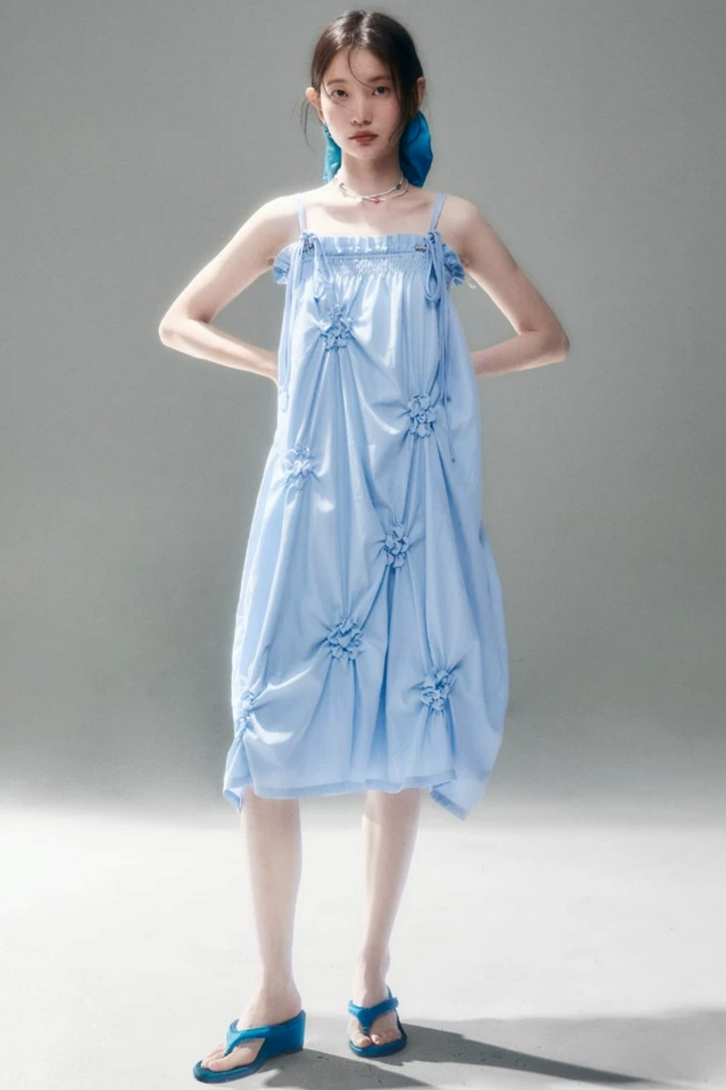 Marigold Pleated Flower Dress