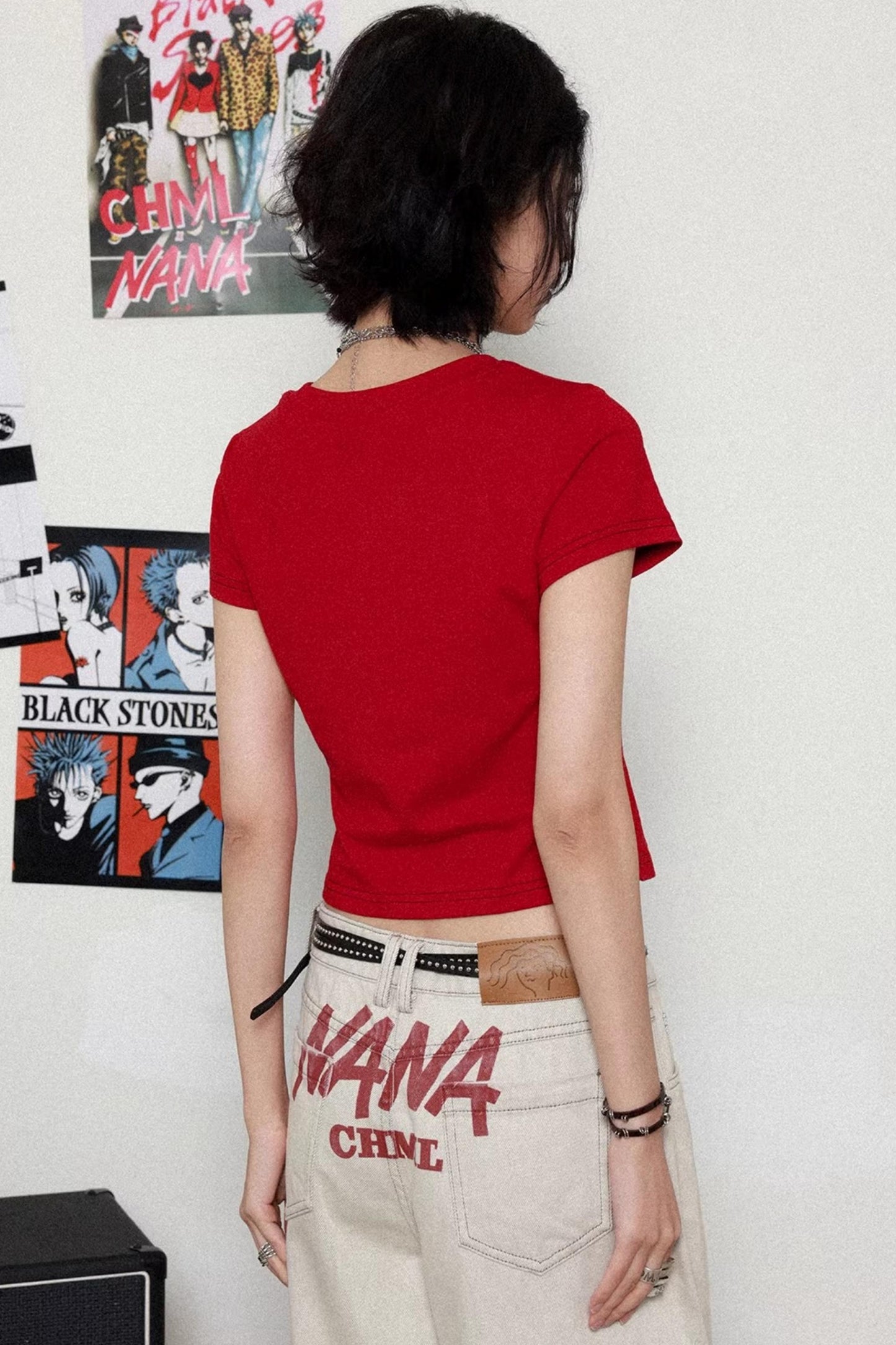Retro Red Printed Top
