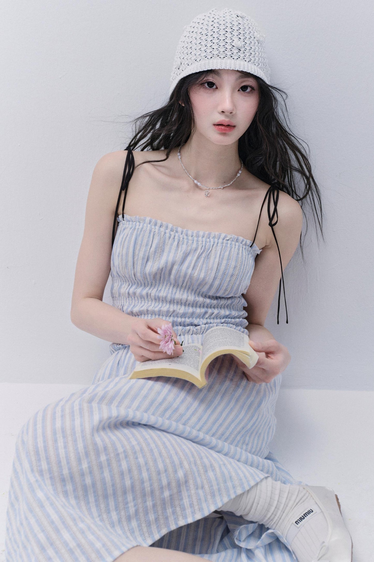 Striped Halter Maxi Dress