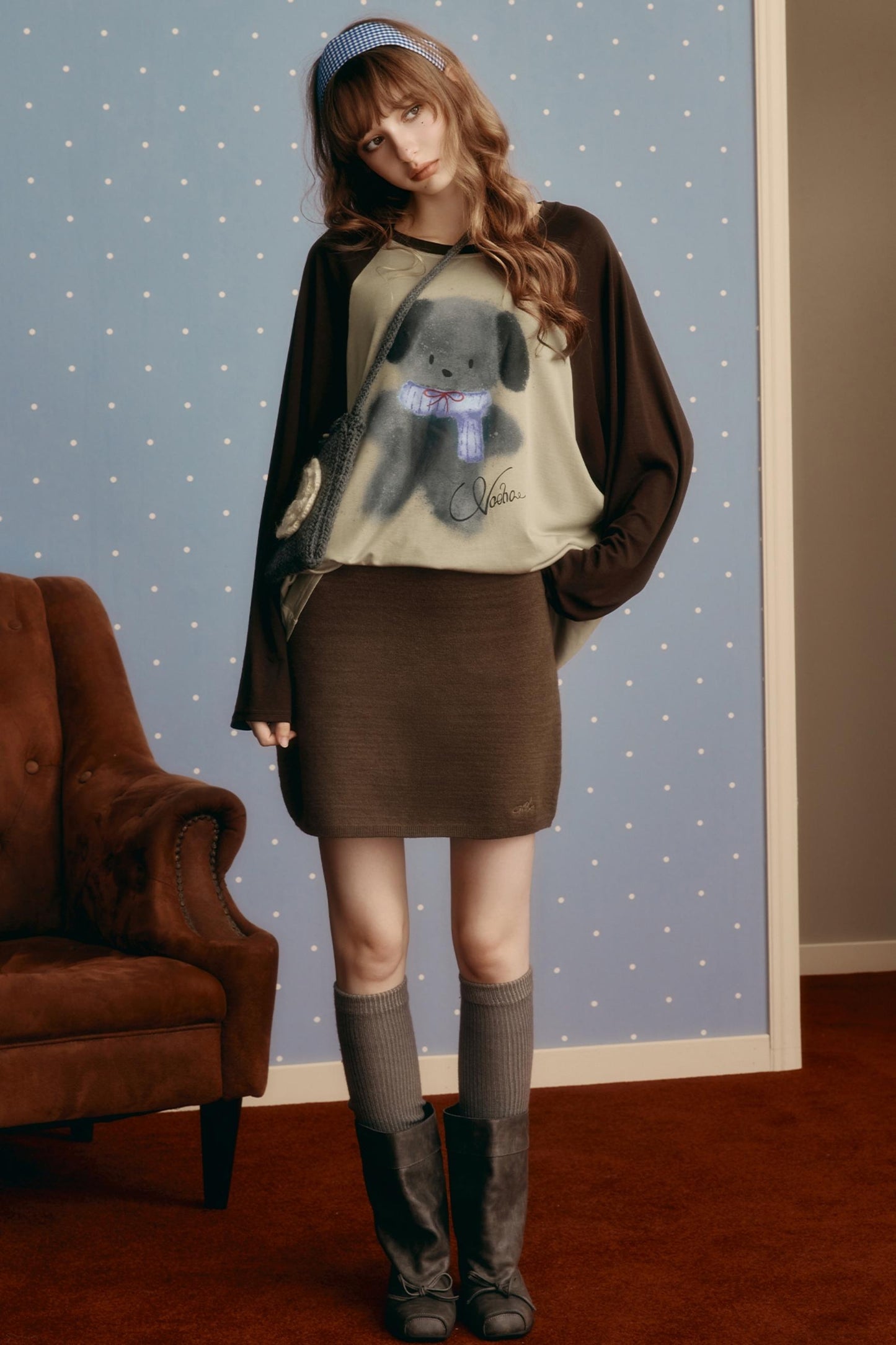 Simple Wool Tight Slim Skirt