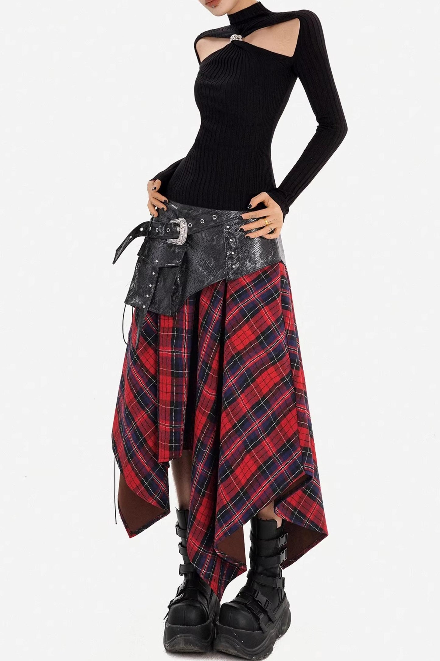 Black Hollow Knit Top
