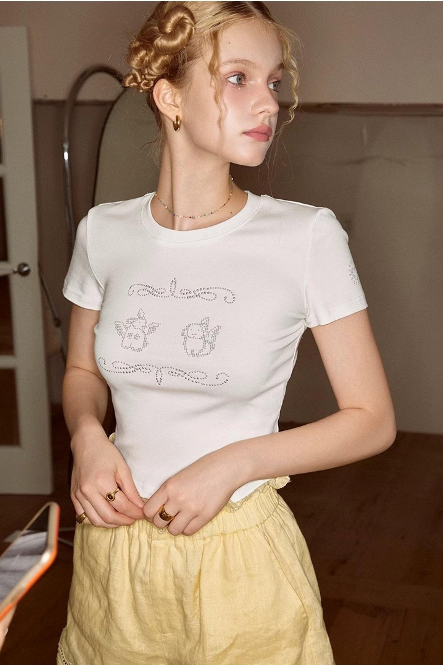 White Angel Studded Tee