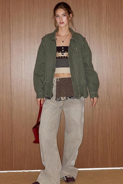 Cropped Knit Cam Shoulder Cardigan Set-Up