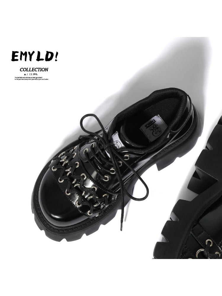 Niche Design Derby Eyelet Platform Shoes