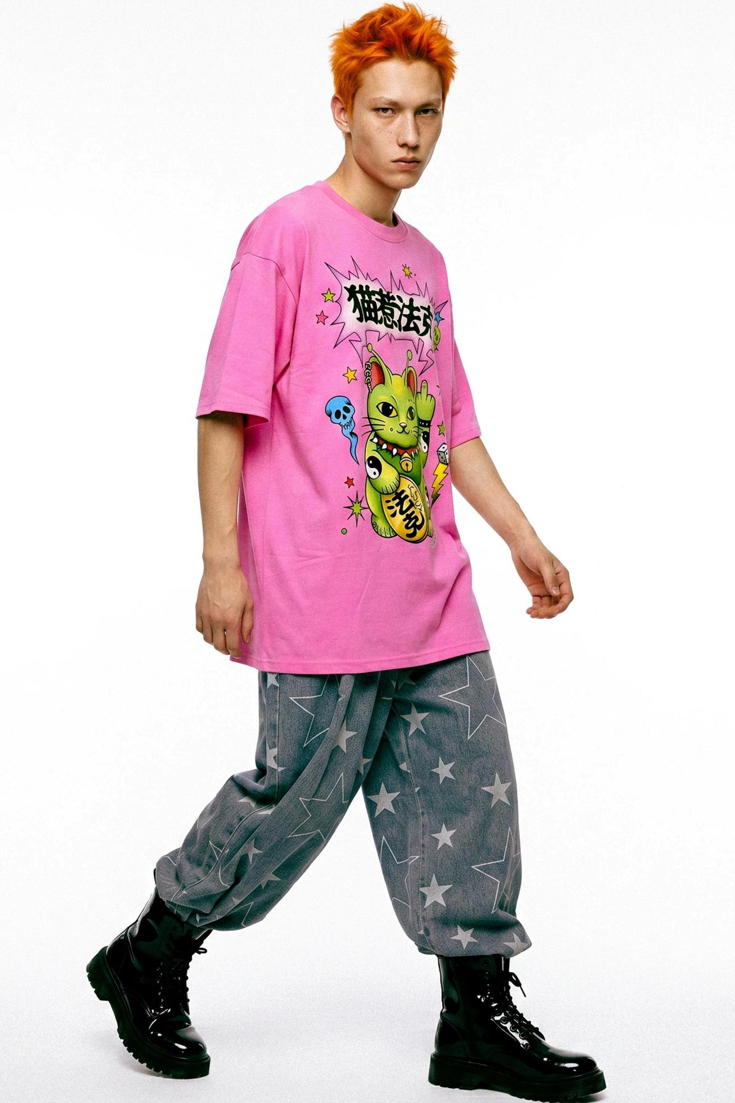 Alien-Glückskatze-T-Shirt