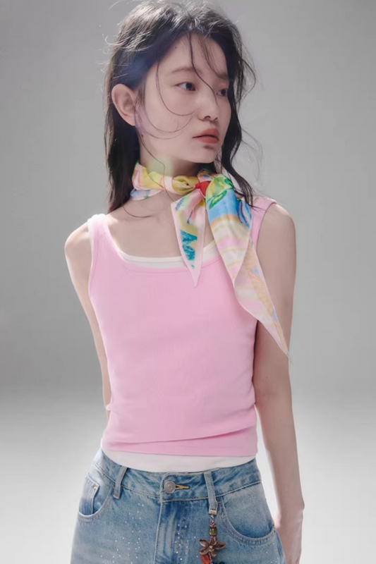 Hand-Painted Birds Headband Scarf