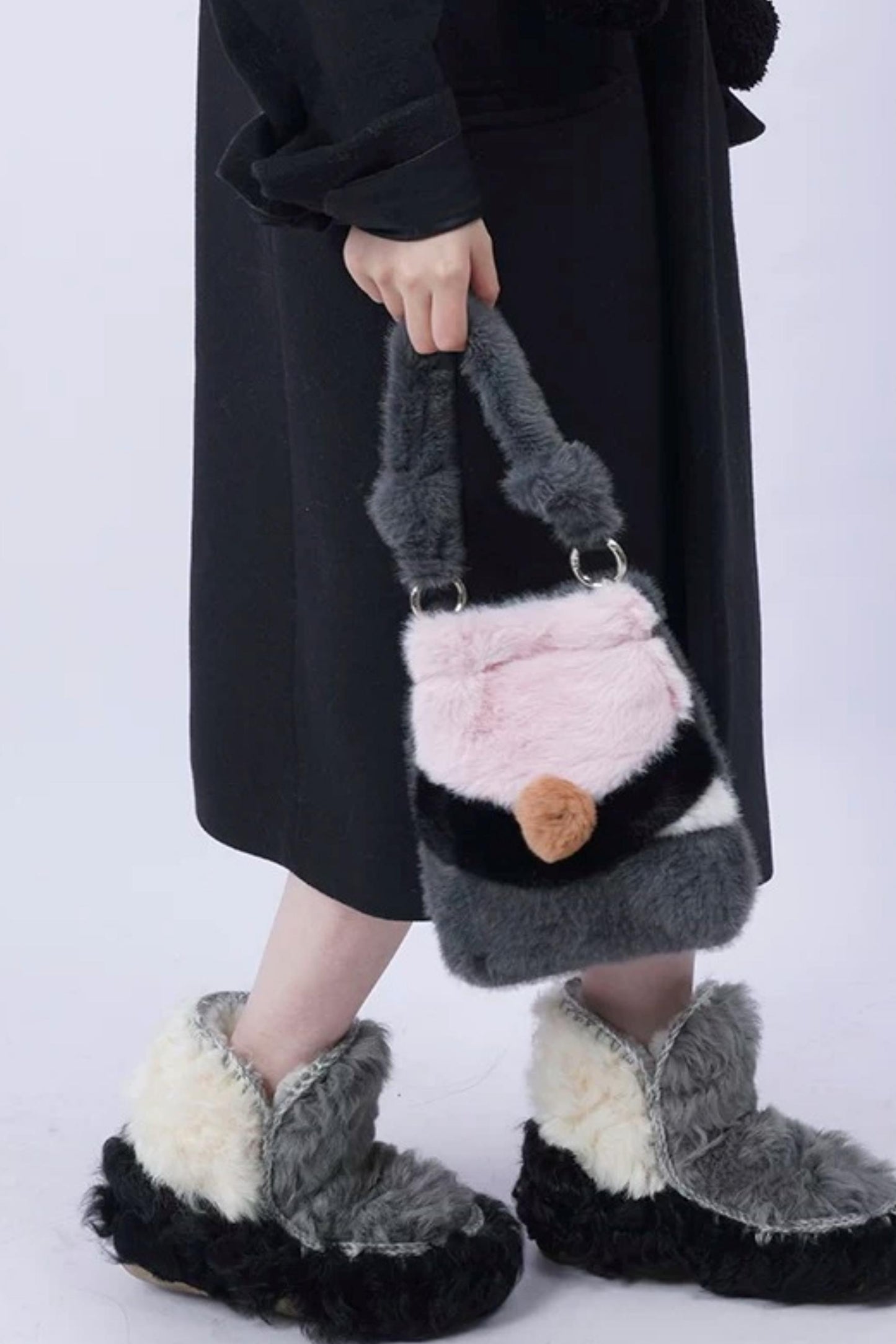 Wild Furry Color-Block Bag