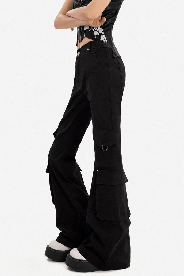 Retro Black Flared Pants