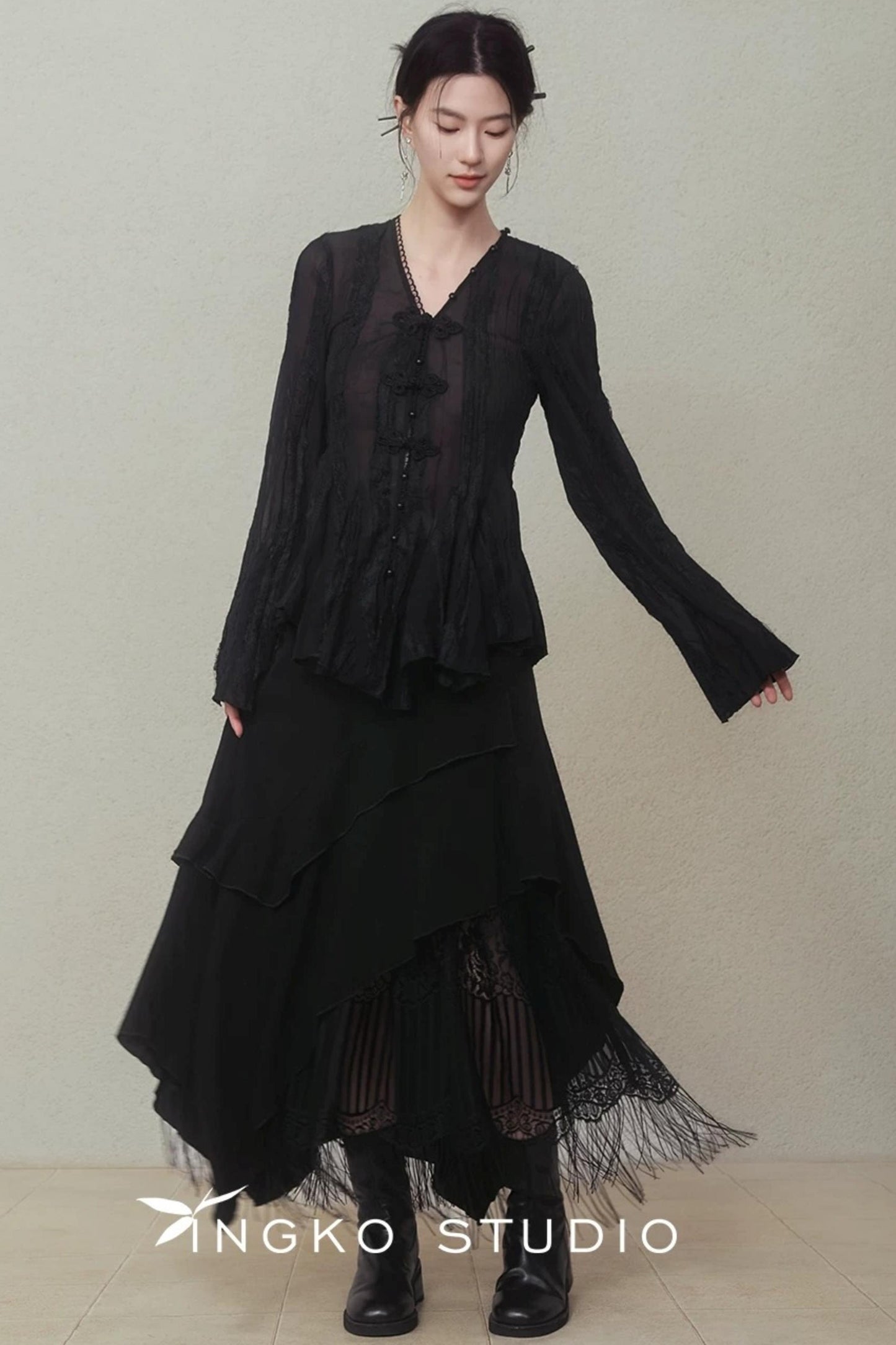 Layered Asymmetrical Lace Skirt