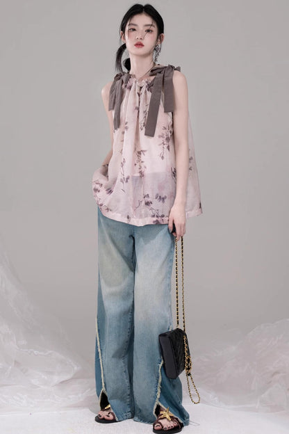 Rose Tea Set with Pleated Skirt set