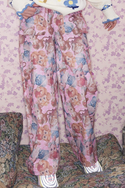 Pink Retro Animal Print Pants