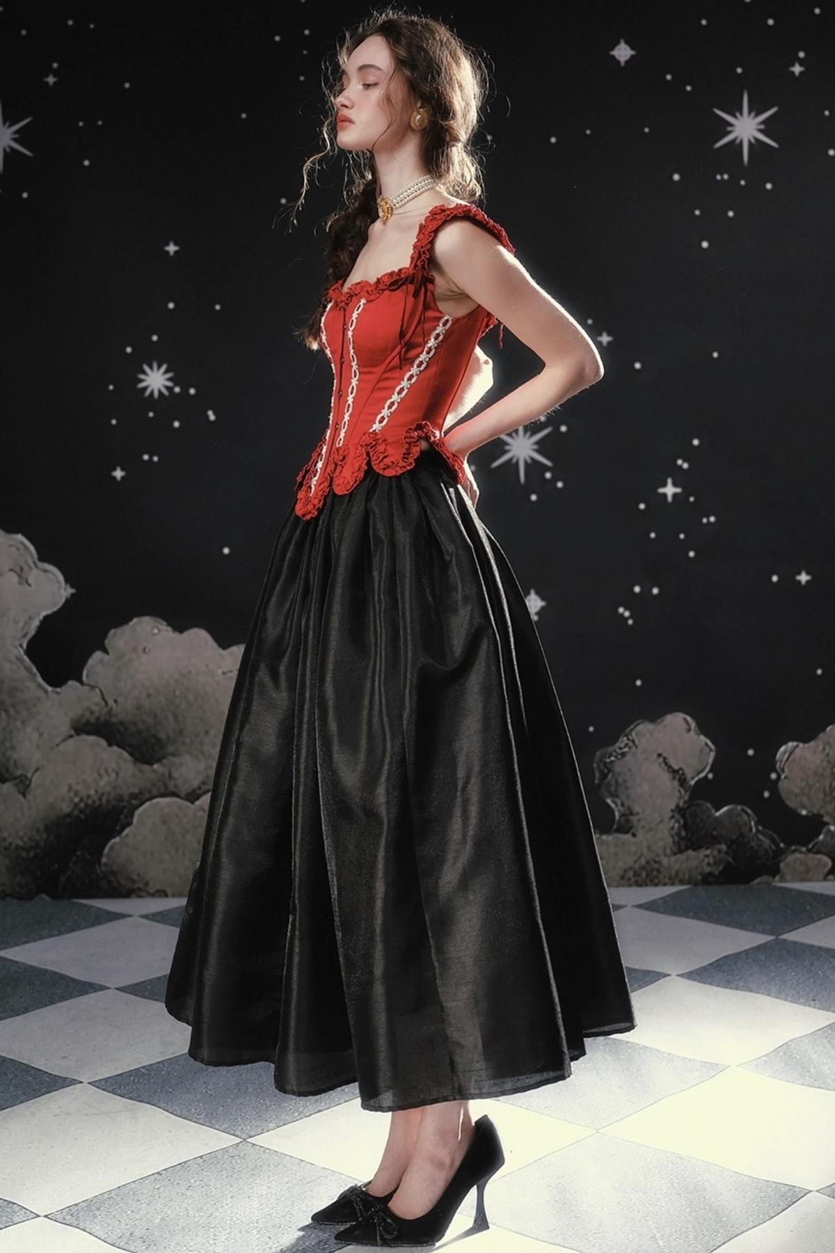 Pearlescent Satin Puffy Skirt