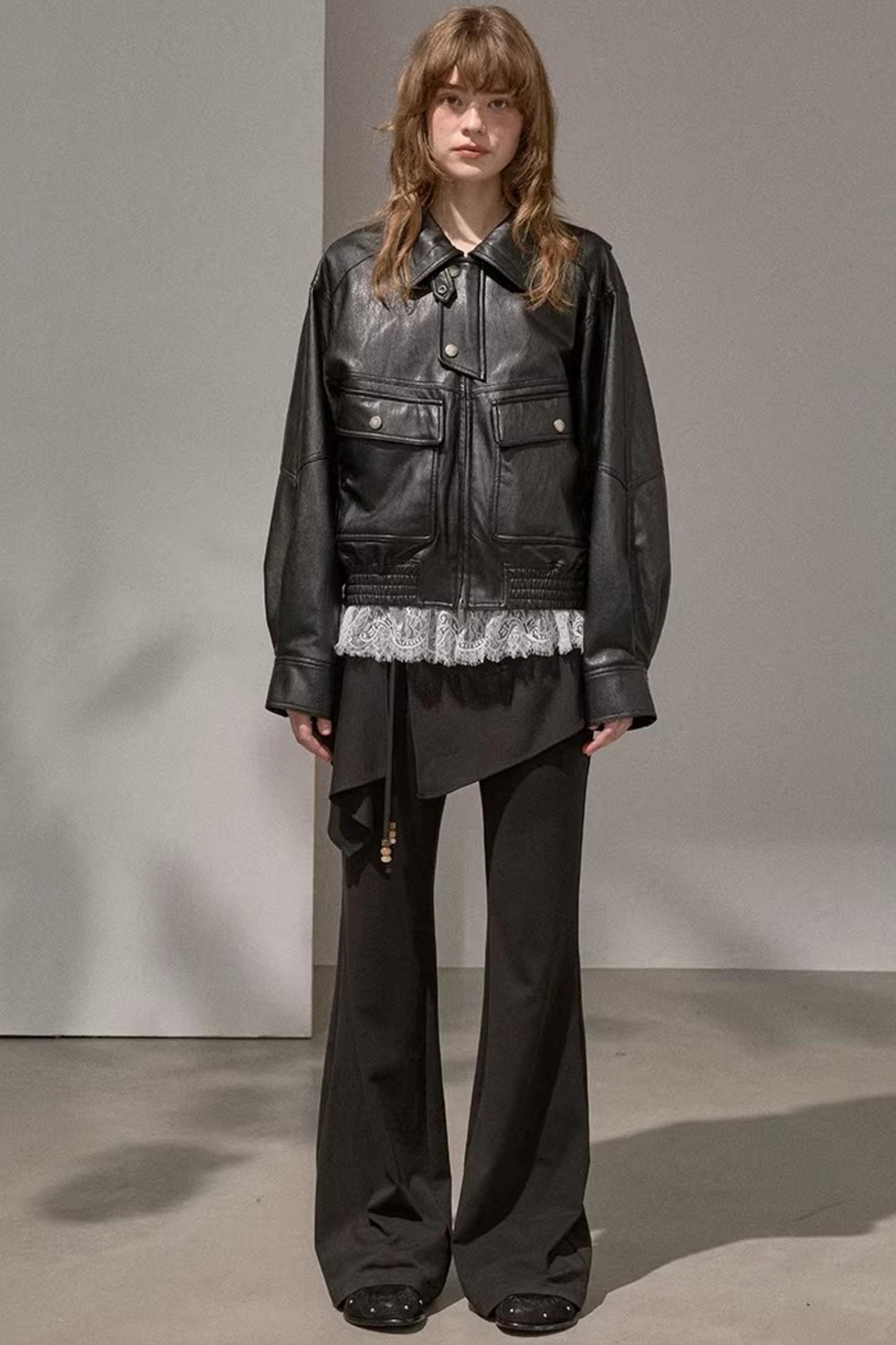 Patchwork Irregular Flared Pants