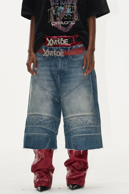 Distressed Raw-Hem Shorts