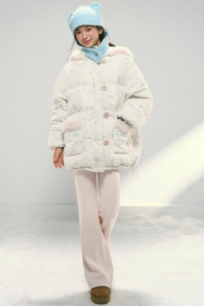 Pink Fleece Drawstring Bootcut Pants