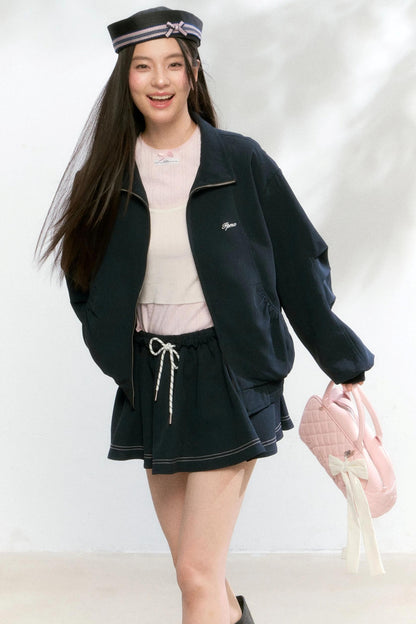 Minimalist Jacket Culotte Skirt Set-Up