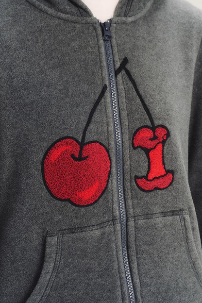 Hand-Painted Cherry Hooded Jacket