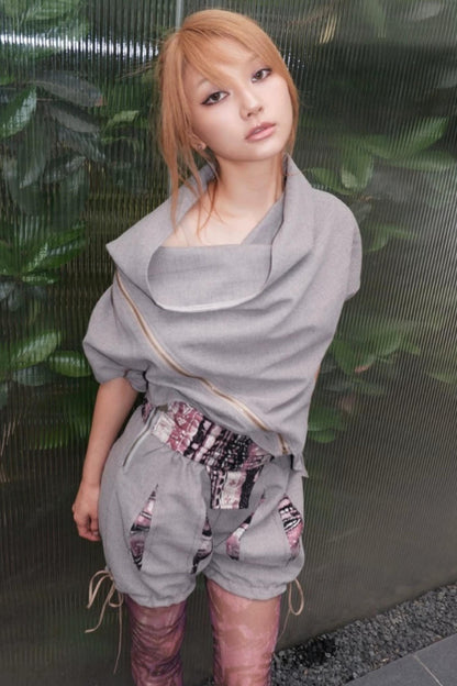 Asymmetrical Layered Collar Vest
