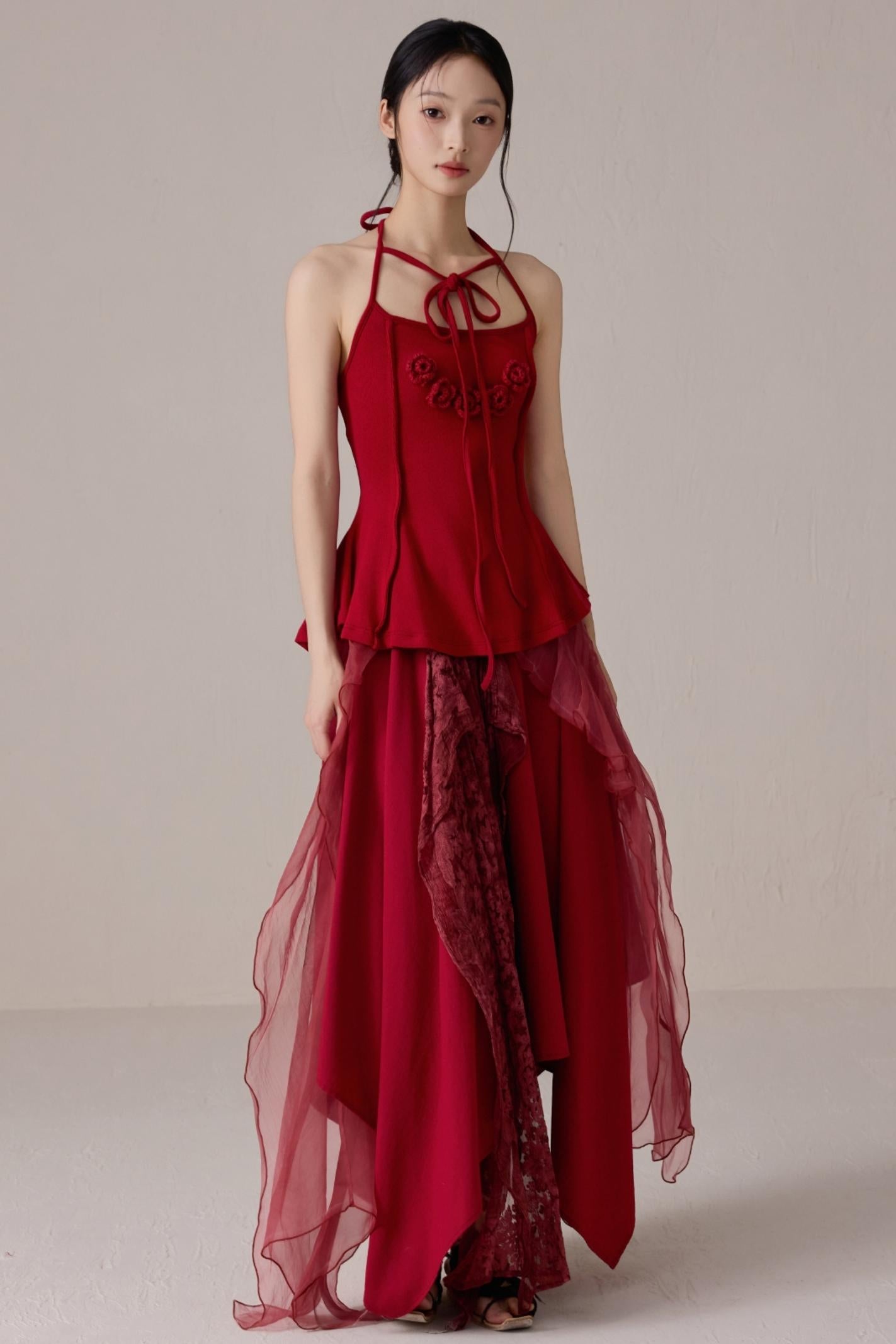 Pink Floral Knit Camisole