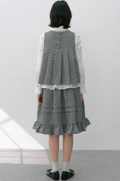 Plaid Flower Puffy Skirt Set-Up