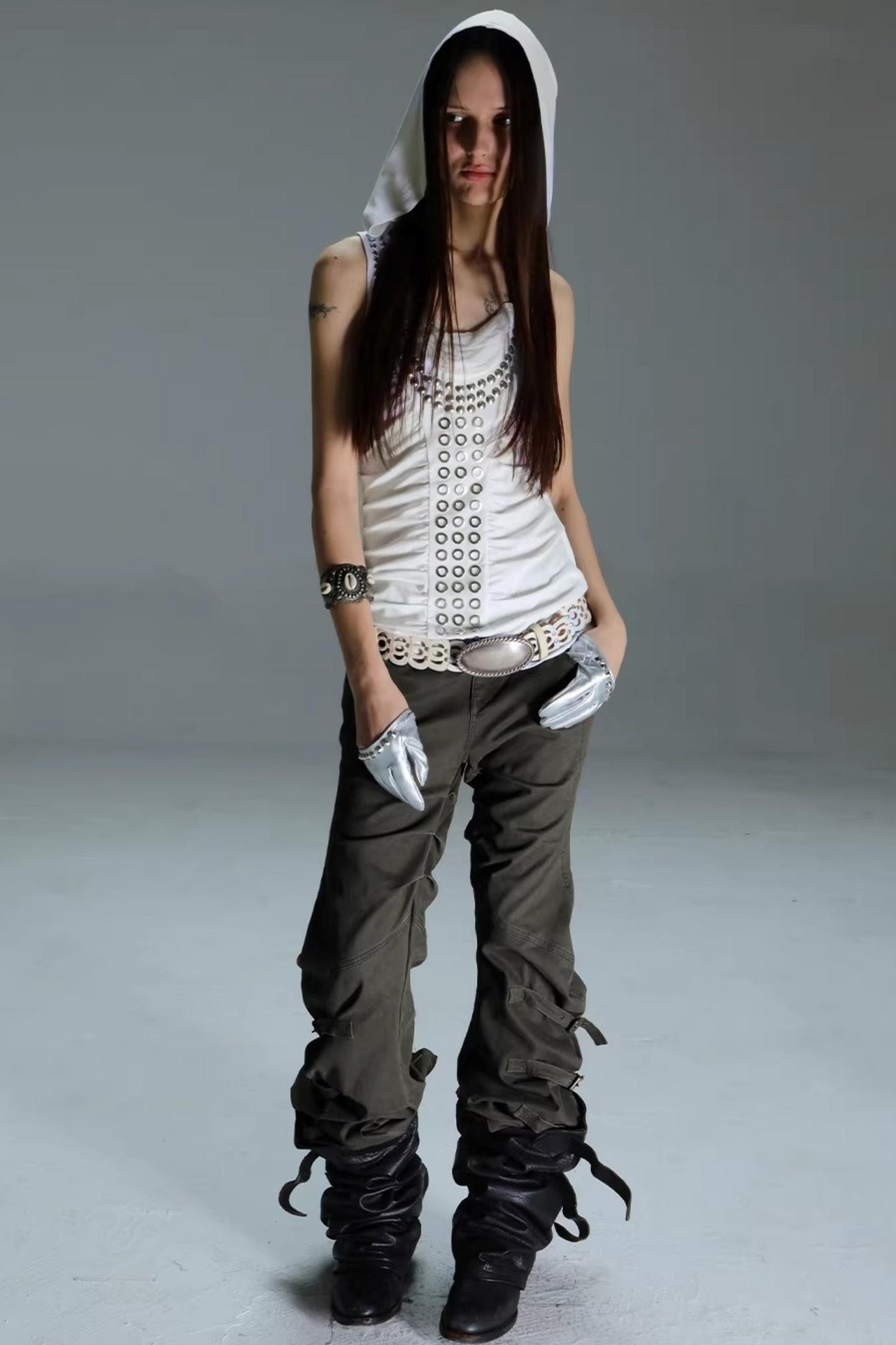 Retro Washed Cotton Trousers