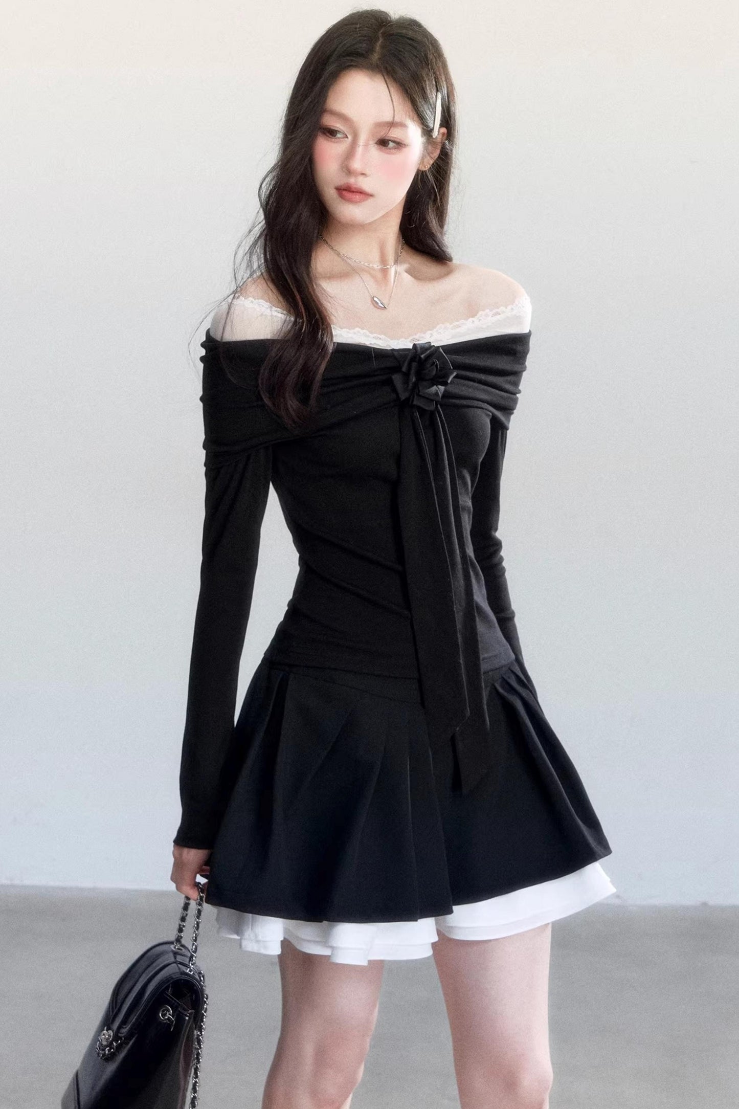 Nocturne Lace Off-Shoulder Top