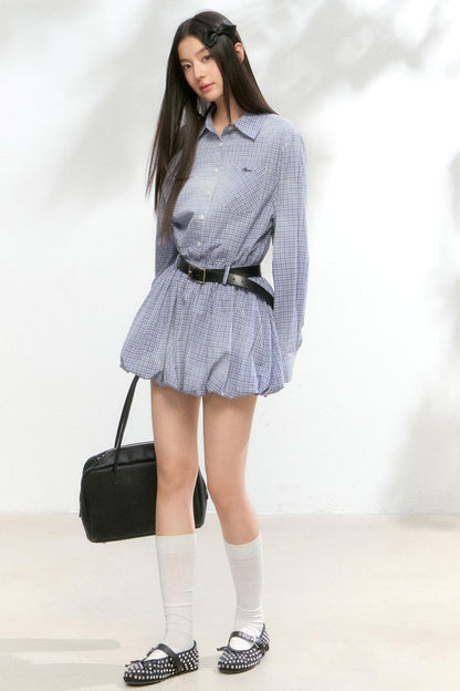 Vintage Plaid Shirt Dress