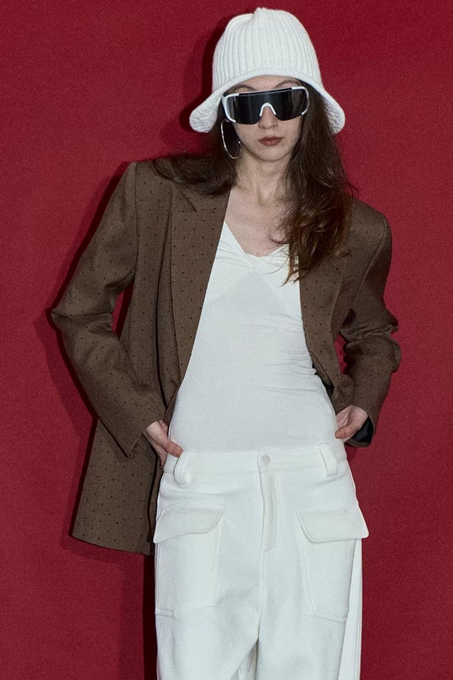 Brown Red Polka Dot Jacket