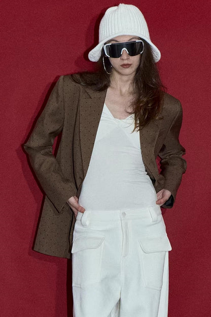 Brown Red Polka Dot Jacket