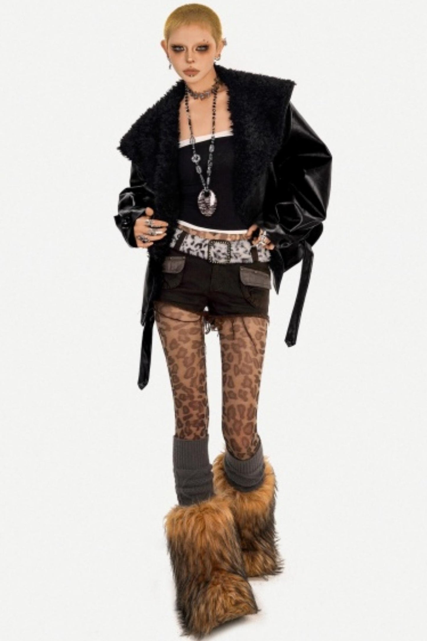Retro Gothic Fur Collar Jacket