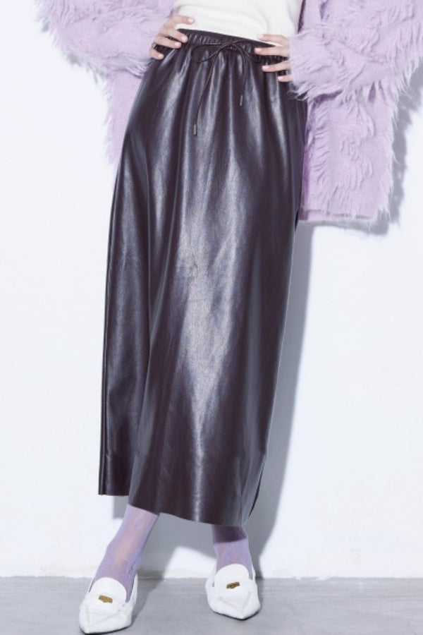 Versatile Leather Straight Skirt