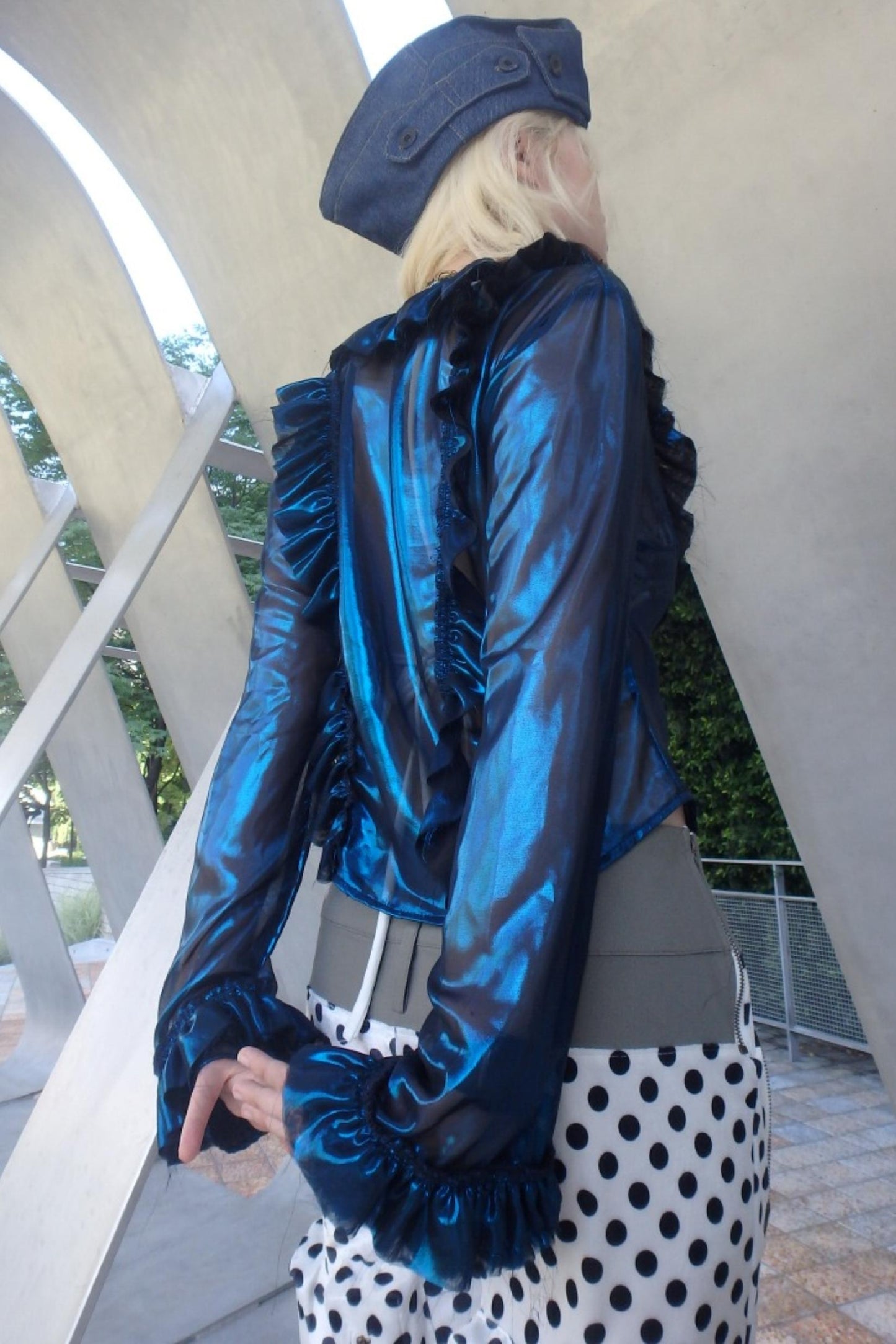 Shattered Blue Mesh Cardigan