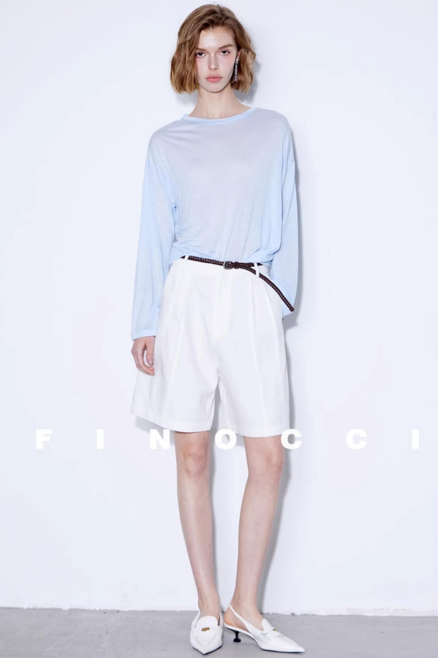 Tencel Linen Belted Shorts Set