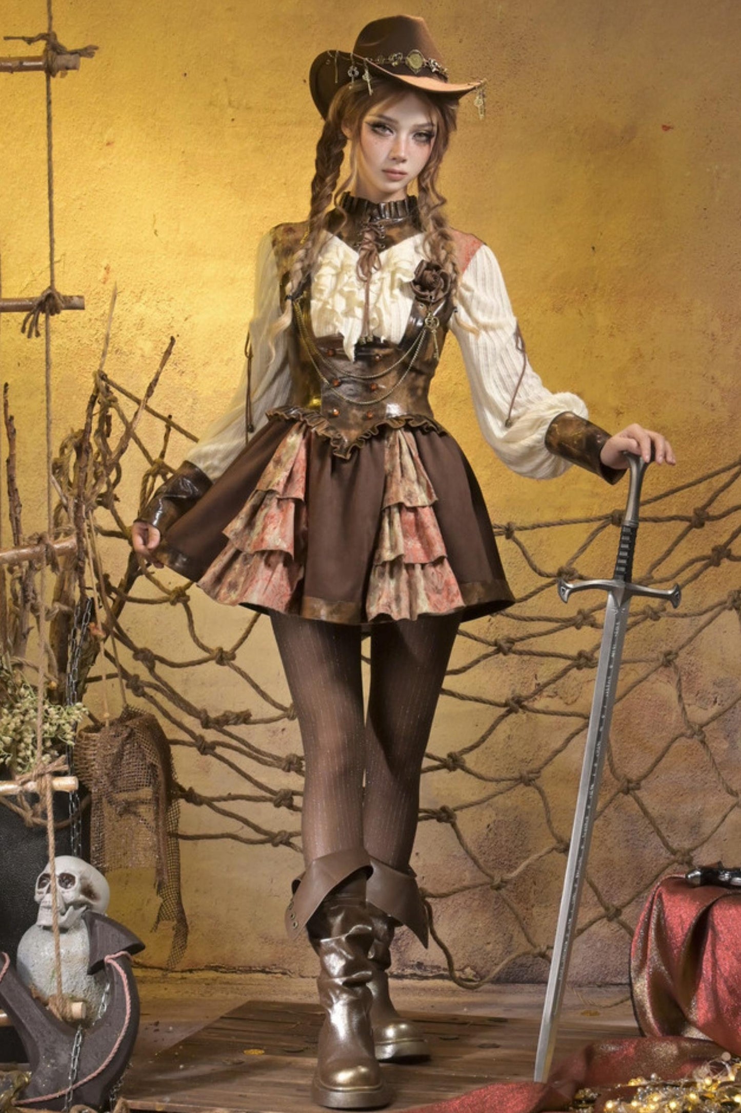 Steampunk Knitted Lace Top