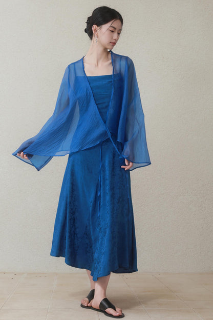 Blue Mesh Tie Sun Shirt