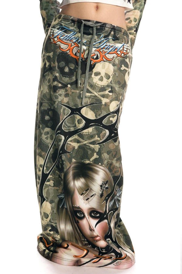 Camouflage Print Sweatshirt Skirt